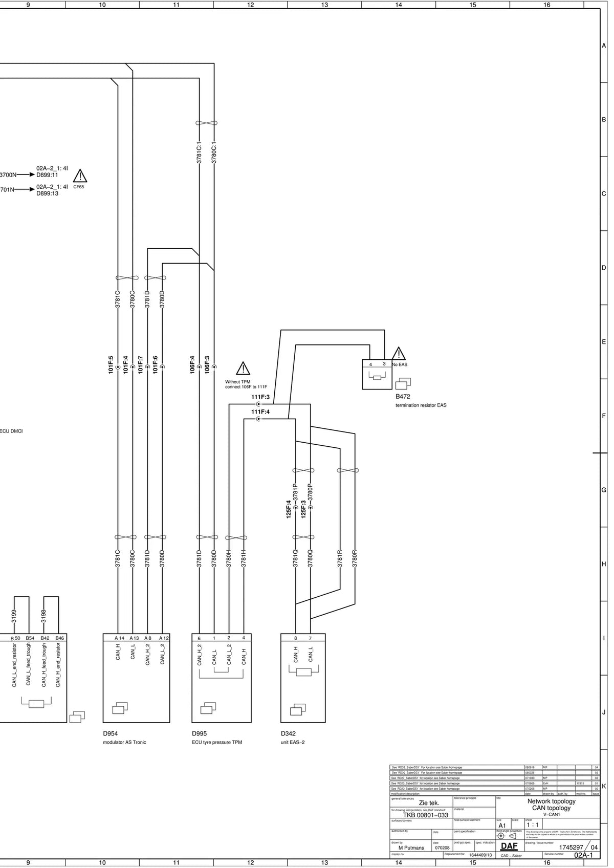 Esquema Elétrico DAF XF e CF Euro 4 e Euro 5 — amostra 4 de página interna do documento