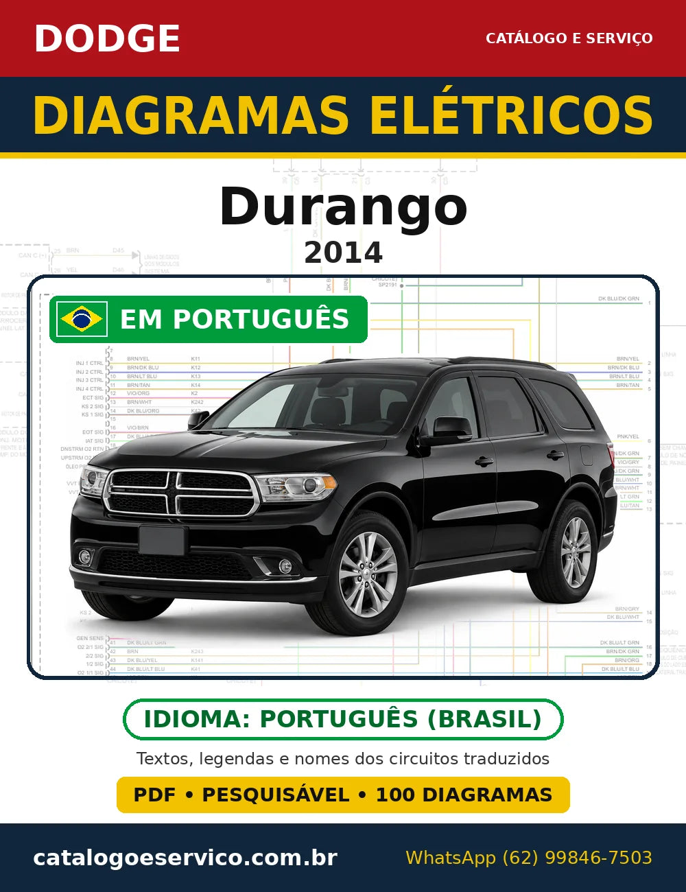 Capa do esquema elétrico Dodge Durango 2014 em PDF