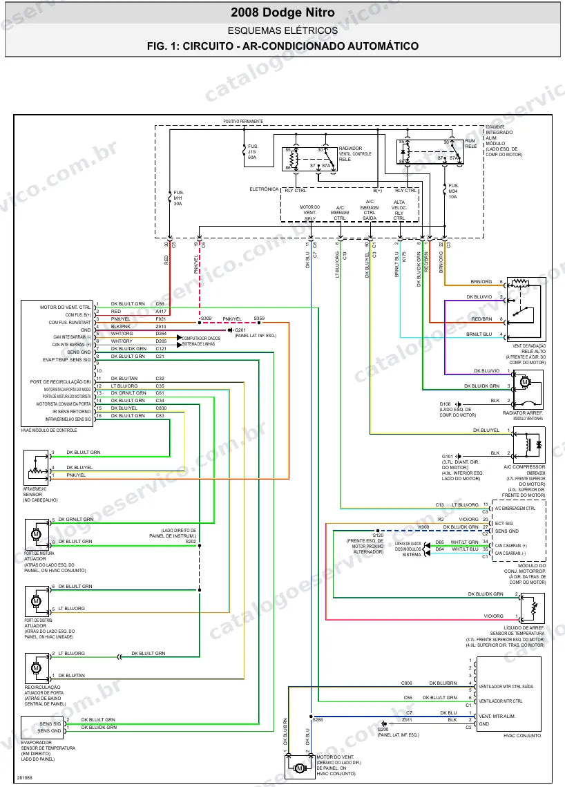 Diagrama elétrico Dodge Nitro 2008 — ar-condicionado
