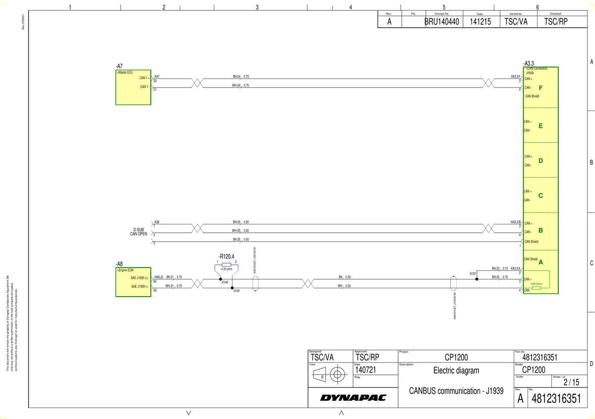 Esquema Elétrico Dynapac CP1200 — amostra 1 de página interna do documento