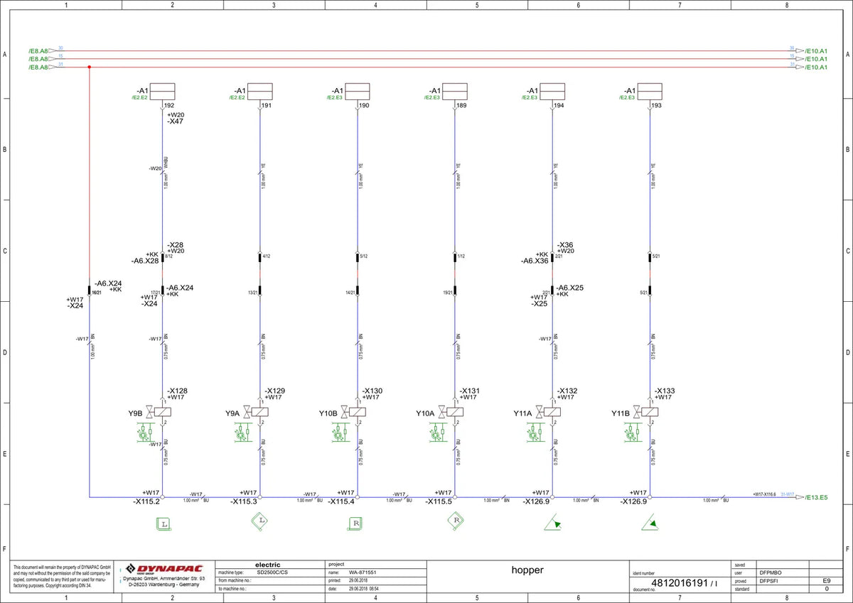 Esquema Elétrico Dynapac SD2500C e SD2500CS — amostra 2 de página interna do documento