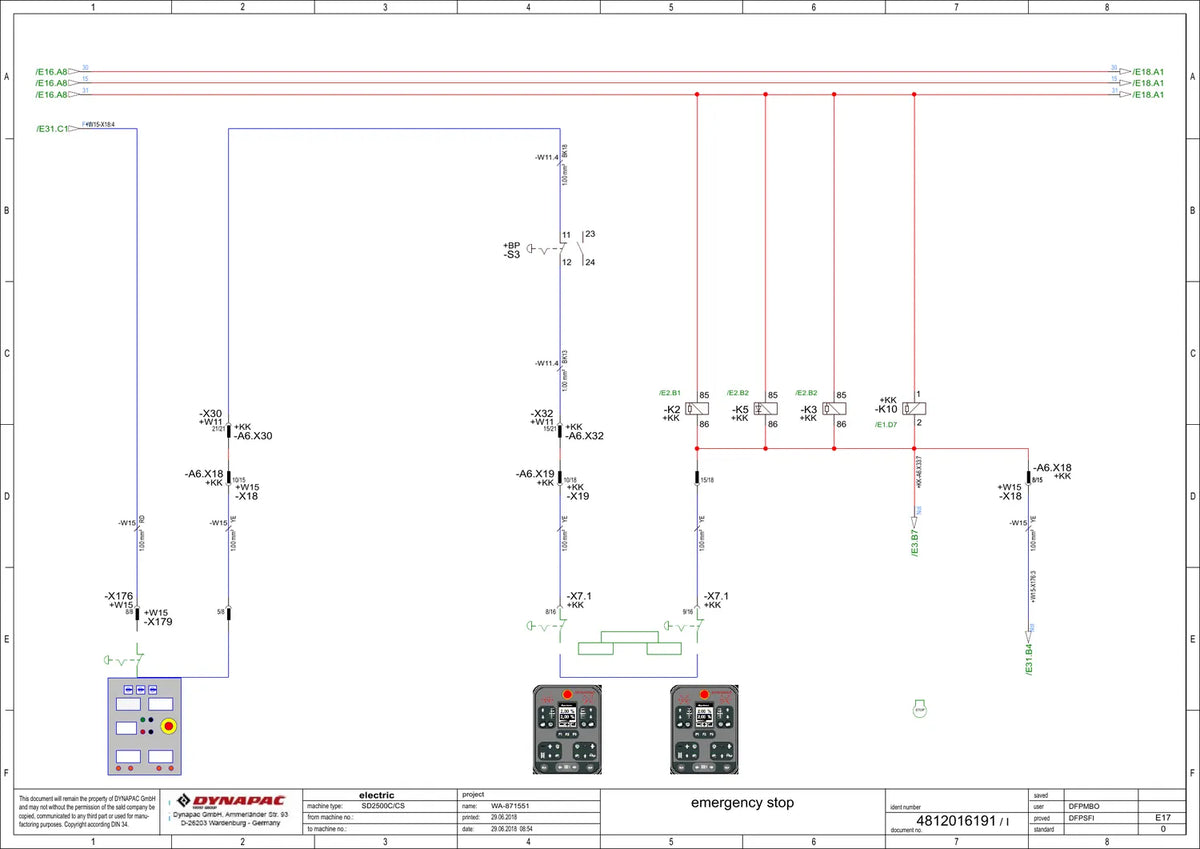 Esquema Elétrico Dynapac SD2500C e SD2500CS — amostra 3 de página interna do documento