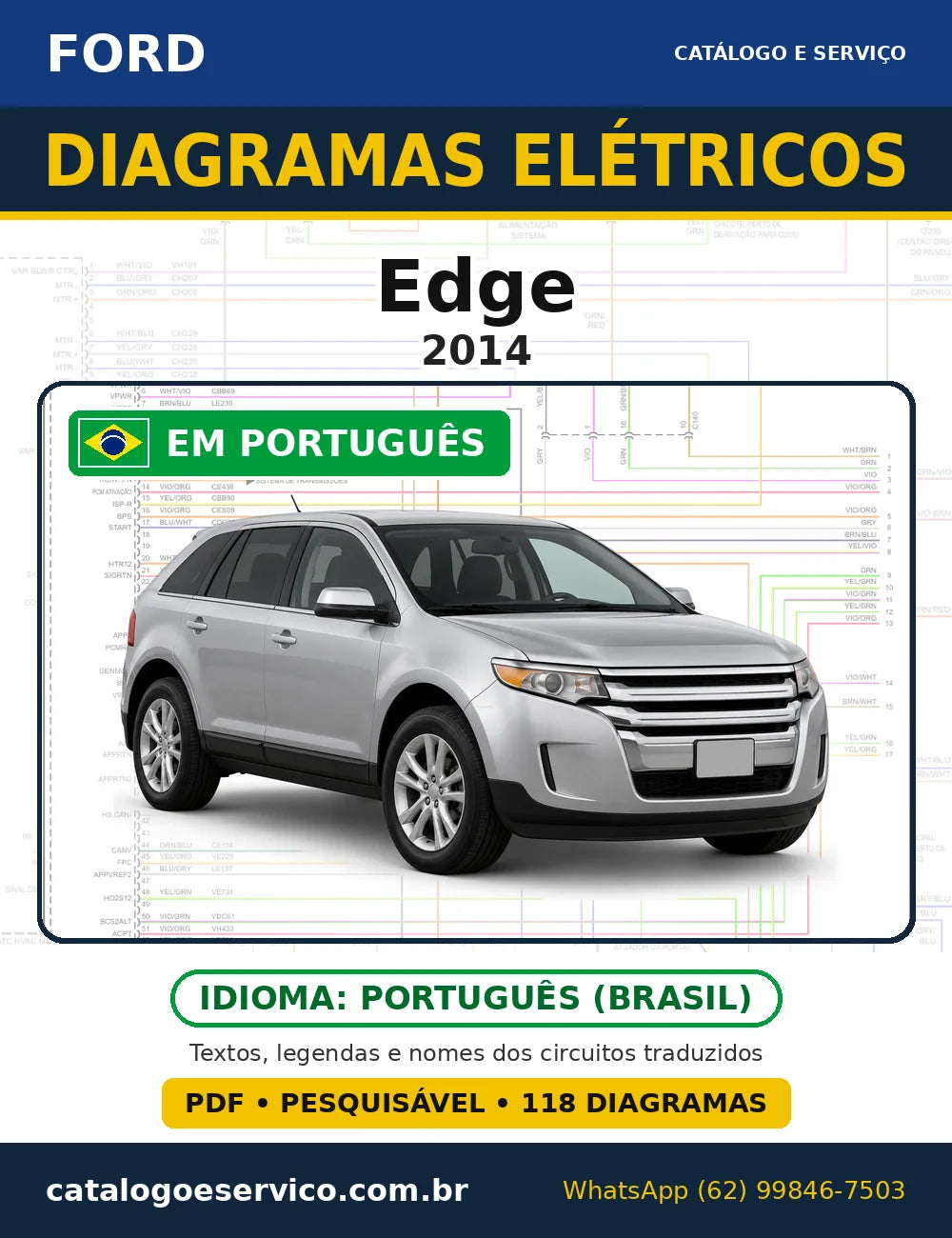 Capa do esquema elétrico Ford Edge 2014 em PDF