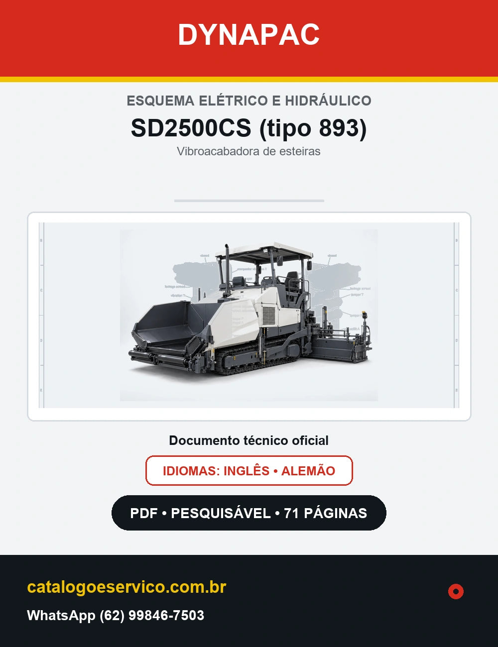 Esquema Elétrico e Hidráulico Dynapac SD2500CS (tipo 893) — capa