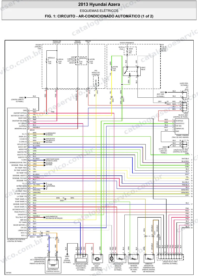 Diagrama elétrico Hyundai Azera 2013 — ar-condicionado