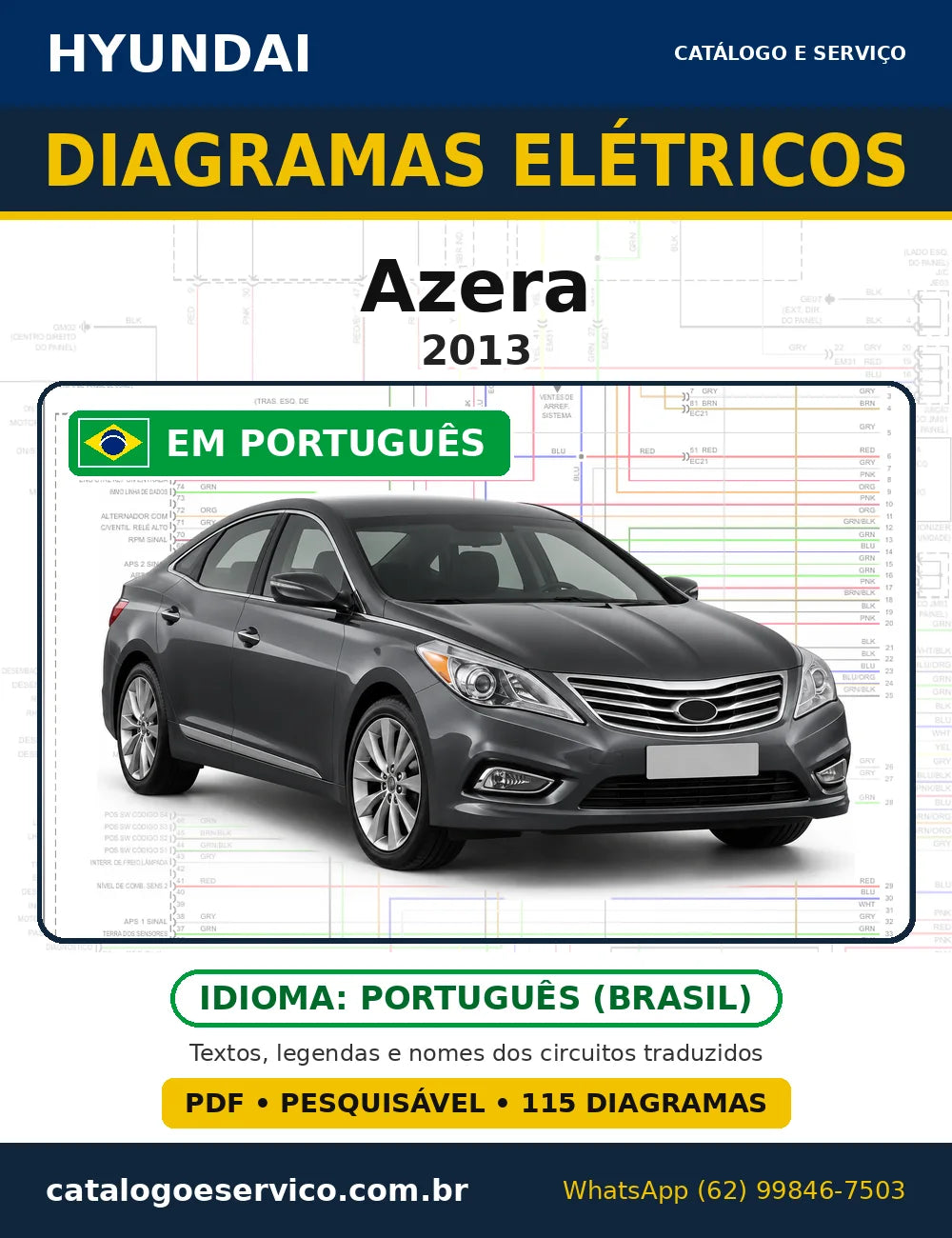 Capa do esquema elétrico Hyundai Azera 2013 em PDF