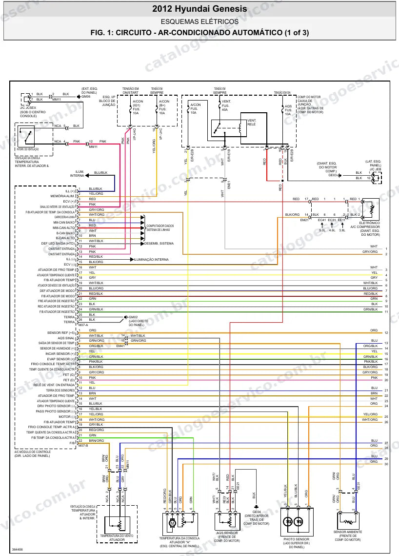 Diagrama elétrico Hyundai Genesis 2012 — ar-condicionado