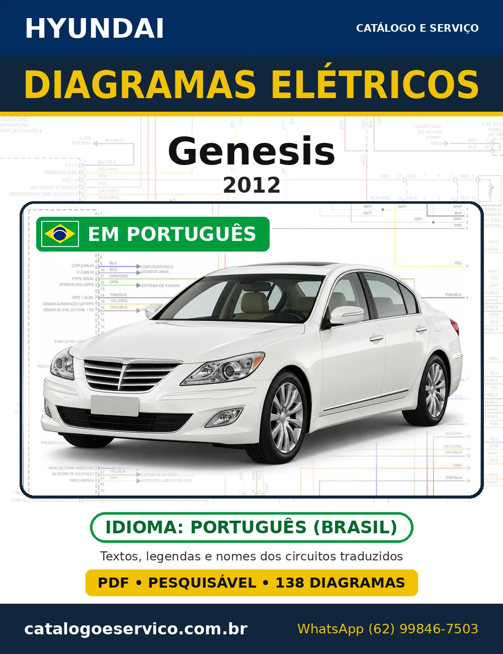 Capa do esquema elétrico Hyundai Genesis 2012 em PDF