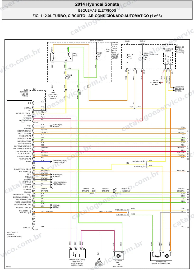 Diagrama elétrico Hyundai Sonata 2014 — ar-condicionado