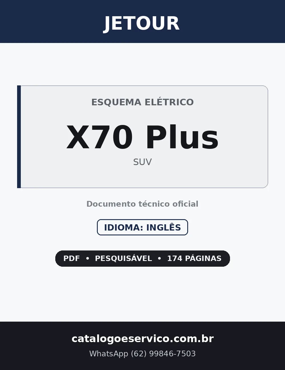 Capa — Esquema Elétrico Jetour X70 Plus