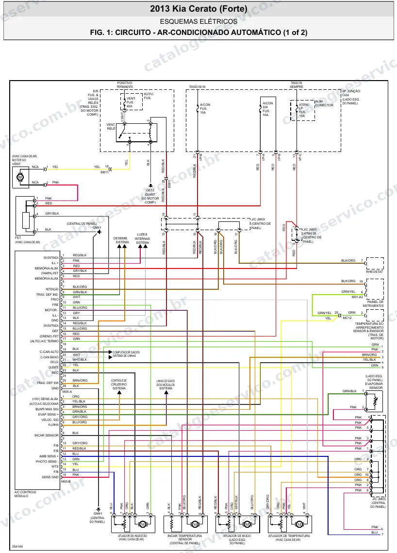 Diagrama elétrico Kia Cerato 2013 — ar-condicionado