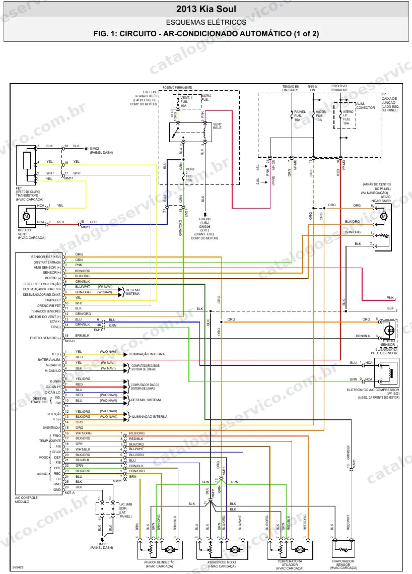 Diagrama elétrico Kia Soul 2013 — ar-condicionado