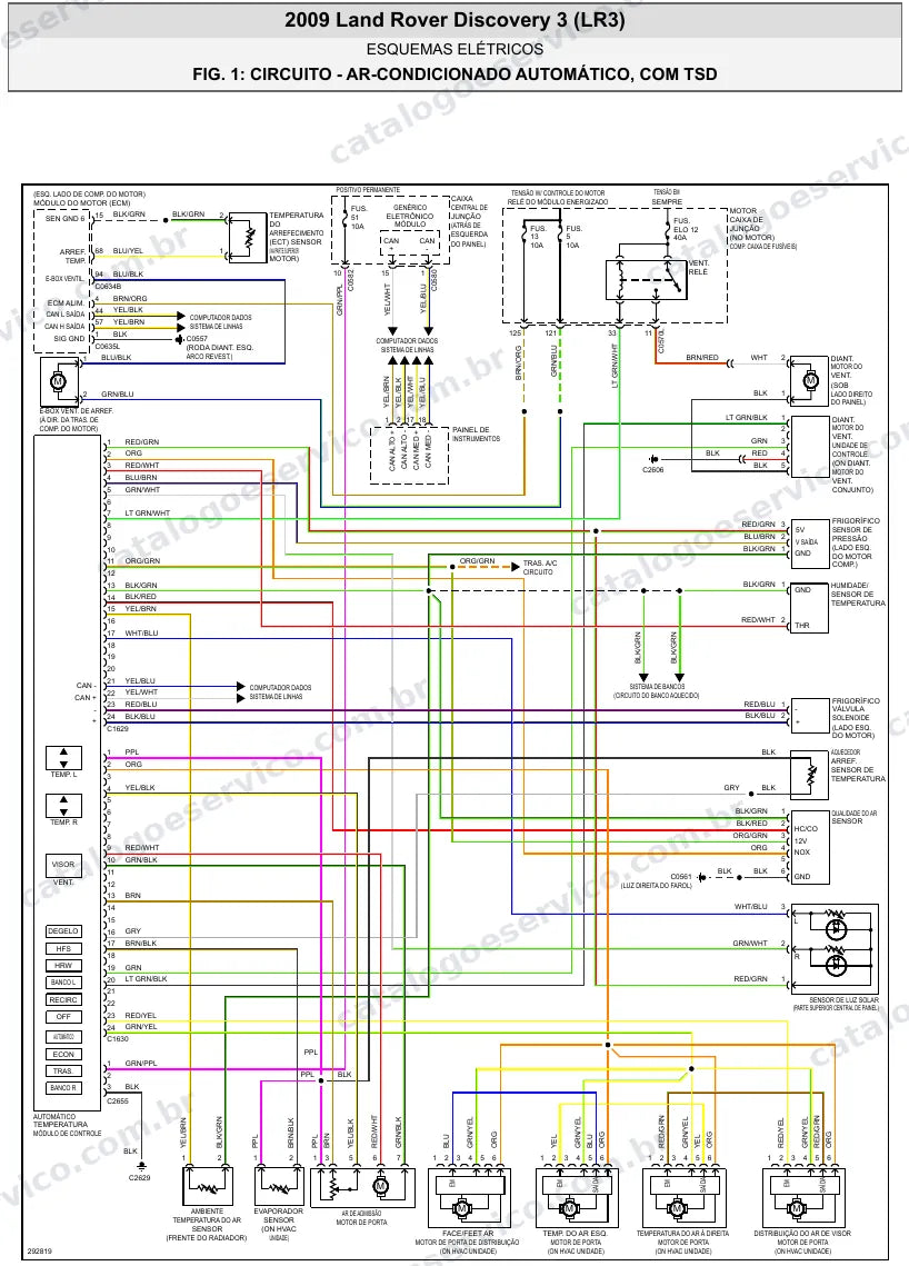 Diagrama elétrico Land Rover Discovery 3 2009 — ar-condicionado