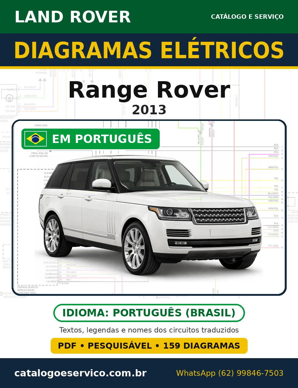 Capa do esquema elétrico Land Rover Range Rover 2013 em PDF