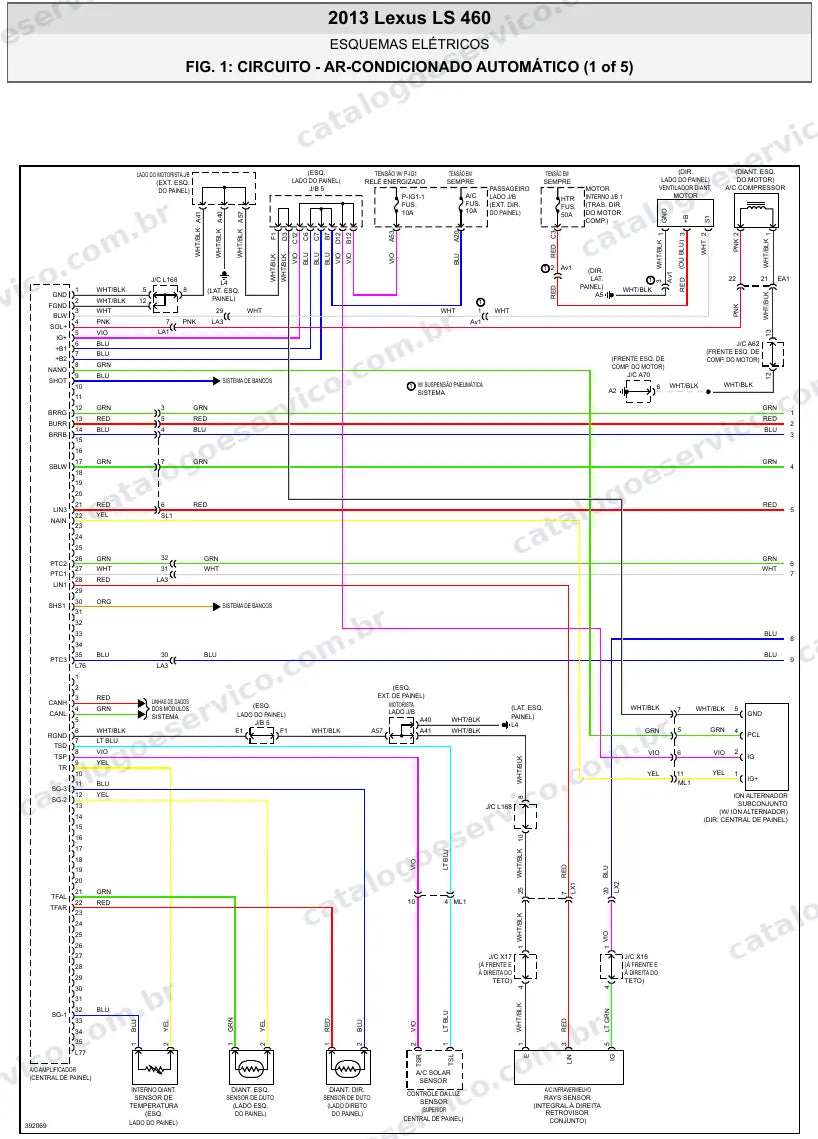 Diagrama elétrico Lexus LS 460 2013 — ar-condicionado