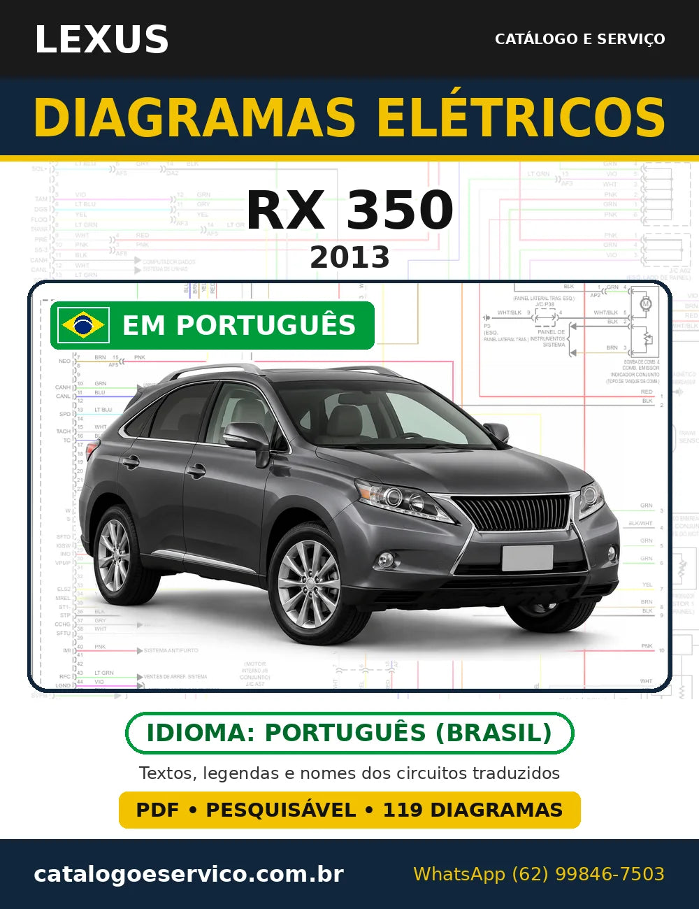Capa do esquema elétrico Lexus RX 350 2013 em PDF