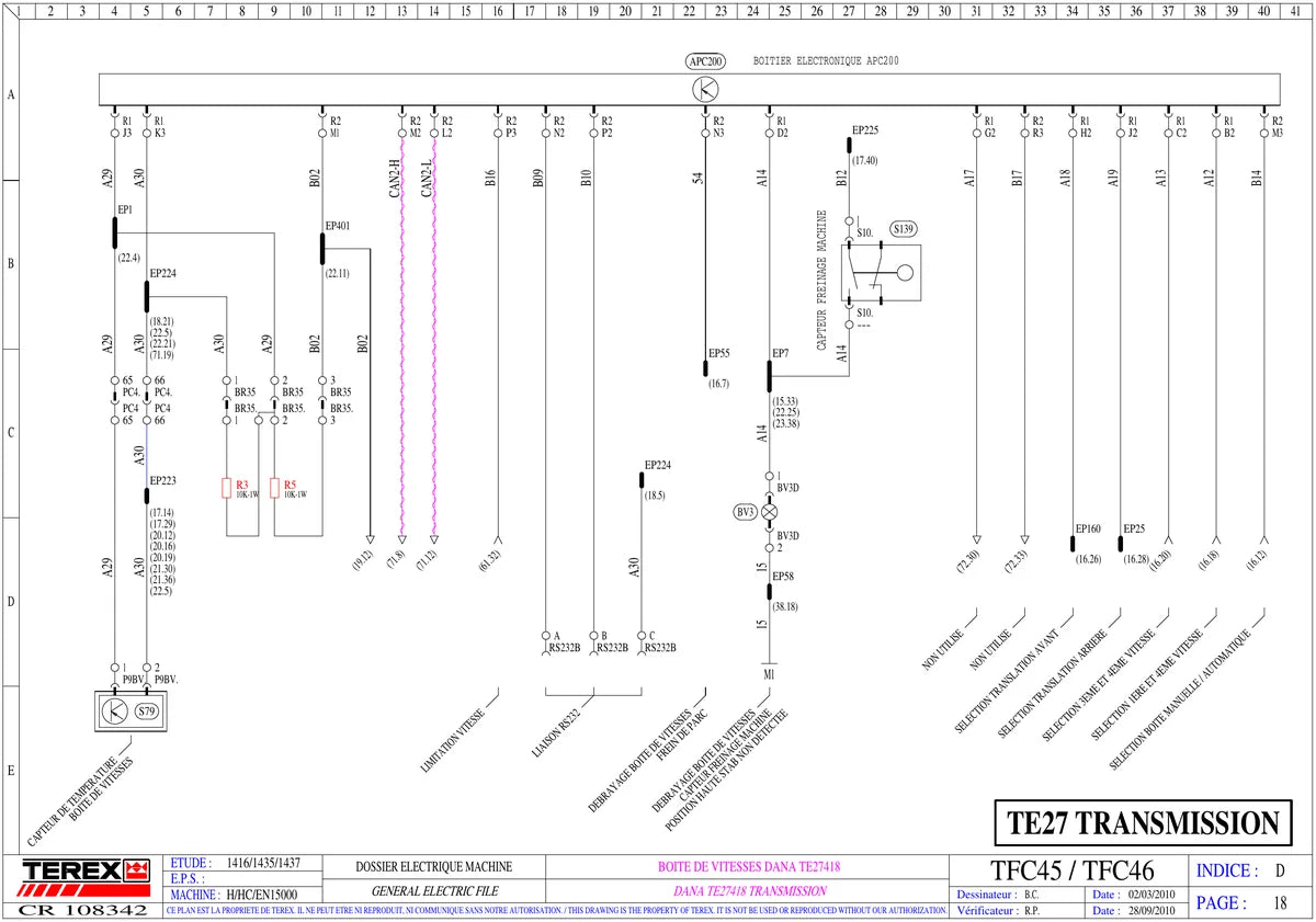 Terex Esquema Eletrico Manipulador Telescopico TFC45 — manipulador, figura técnica 2