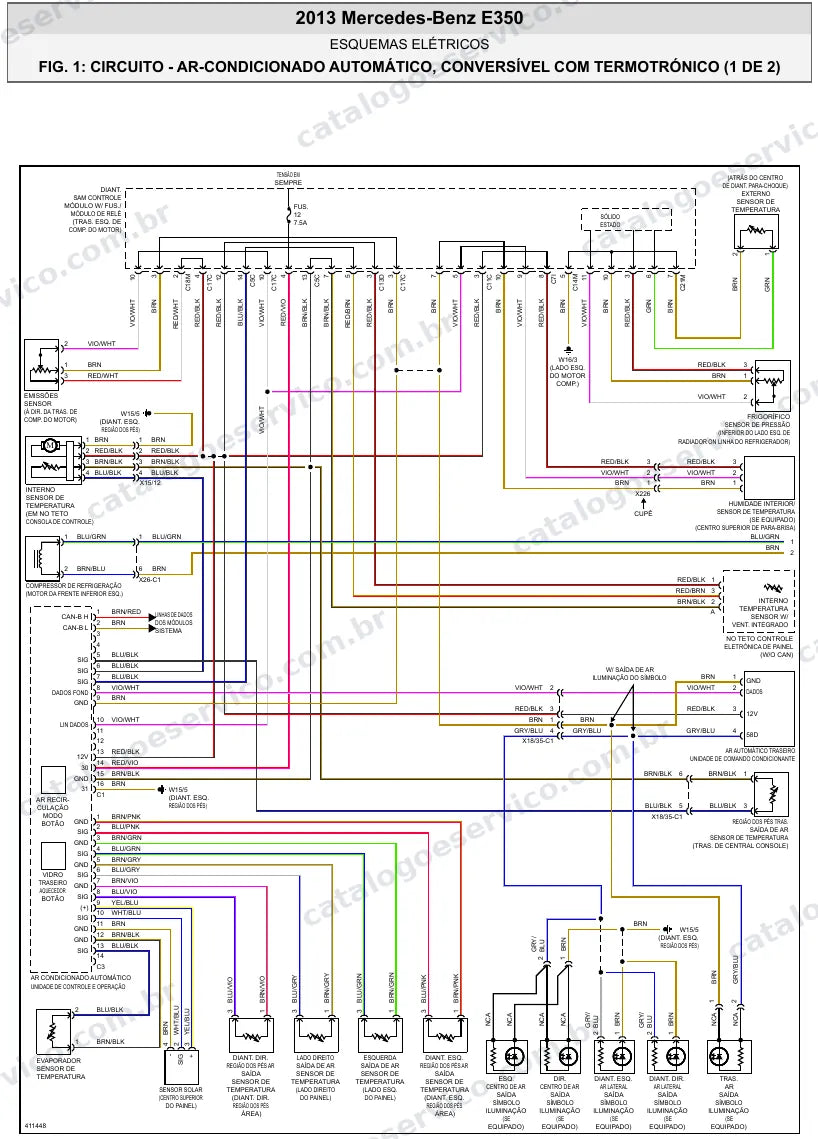 Diagrama elétrico Mercedes-Benz E350 2013 — ar-condicionado