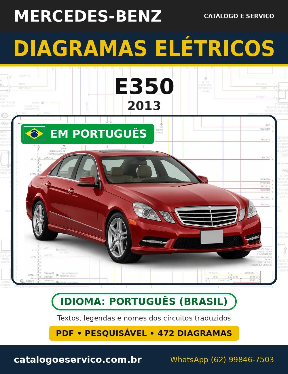 Capa do esquema elétrico Mercedes-Benz E350 2013 em PDF