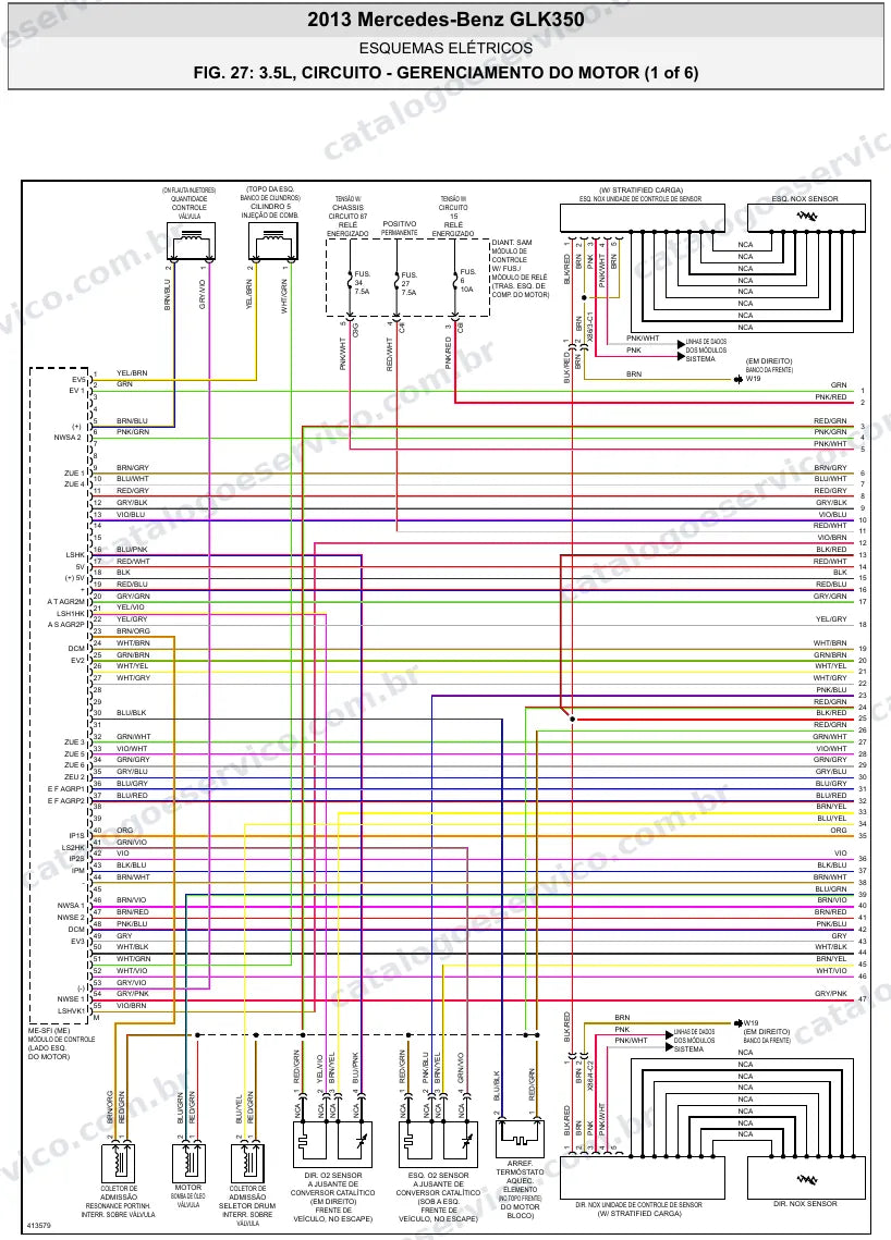Diagrama elétrico Mercedes-Benz GLK350 2013 — injeção eletrônica