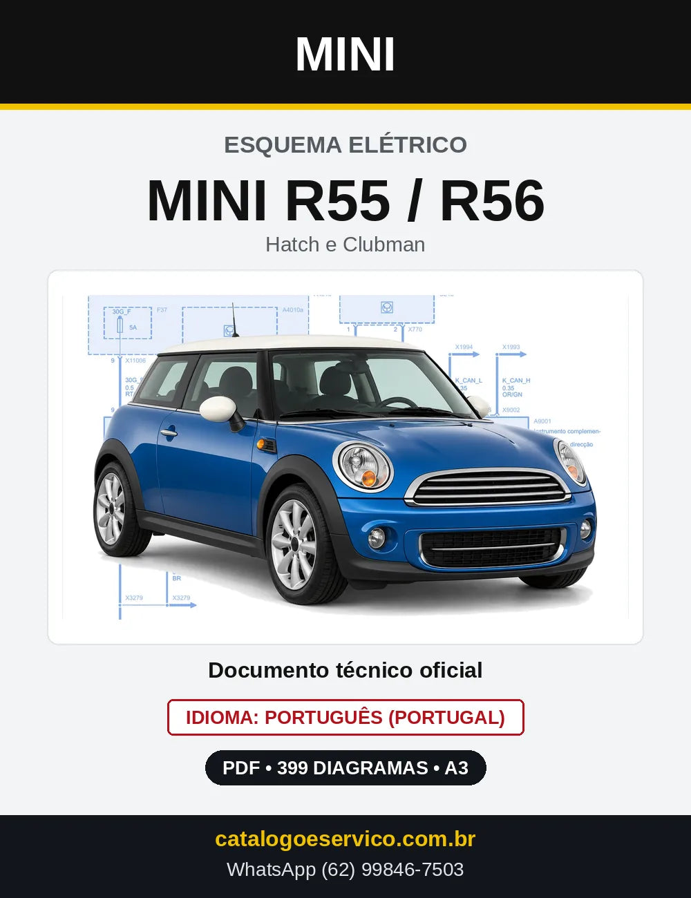Capa do Esquema Elétrico MINI R55 / R56 — diagramas elétricos em PDF