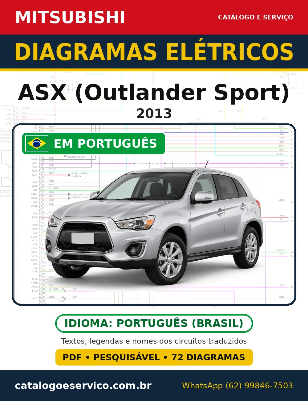Capa do esquema elétrico Mitsubishi ASX 2013 em PDF