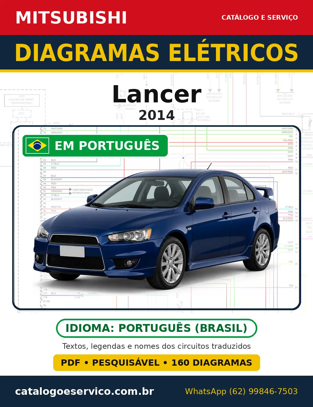 Capa do esquema elétrico Mitsubishi Lancer 2014 em PDF