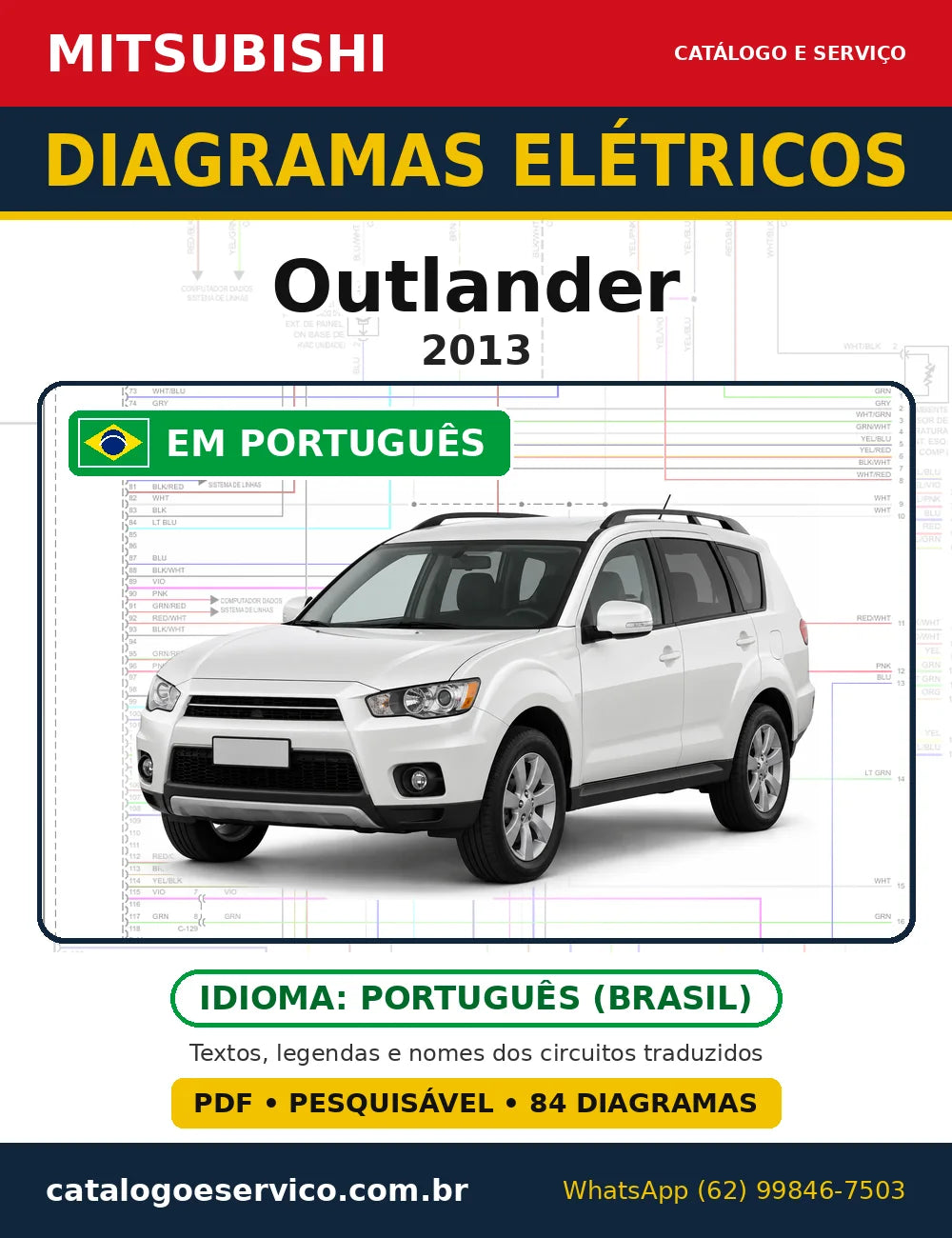 Capa do esquema elétrico Mitsubishi Outlander 2013 em PDF
