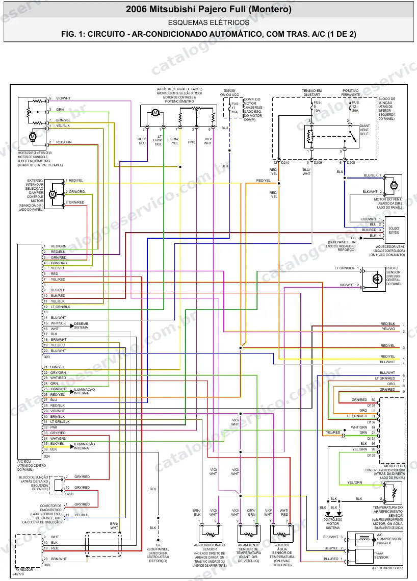 Diagrama elétrico Mitsubishi Pajero Full 2006 — ar-condicionado