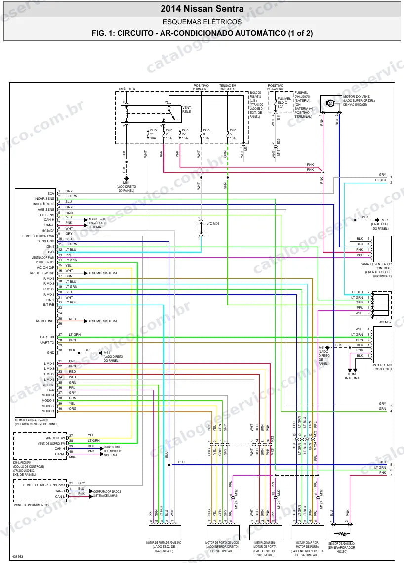 Diagrama elétrico Nissan Sentra 2014 — ar-condicionado