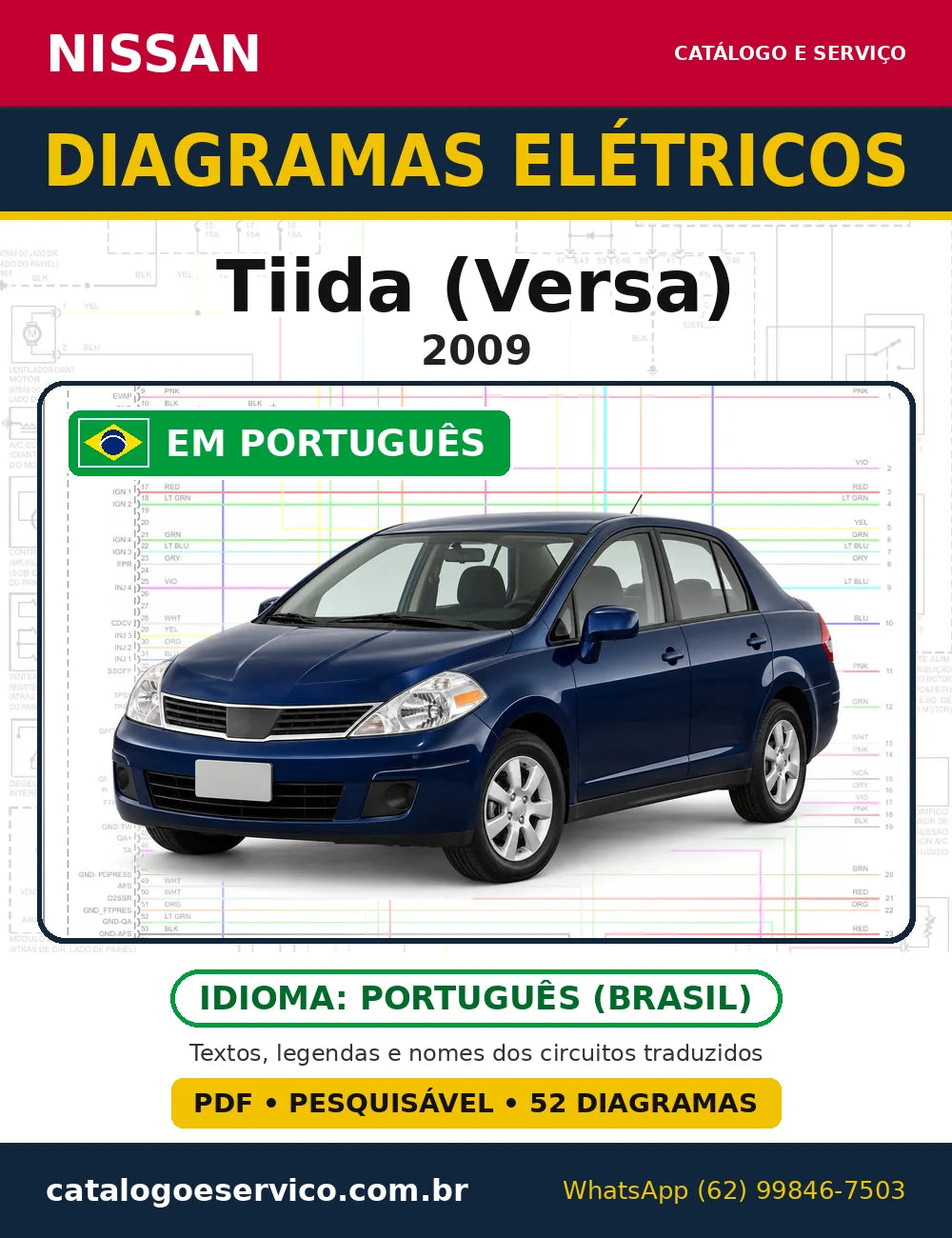 Capa do esquema elétrico Nissan Tiida 2009 em PDF