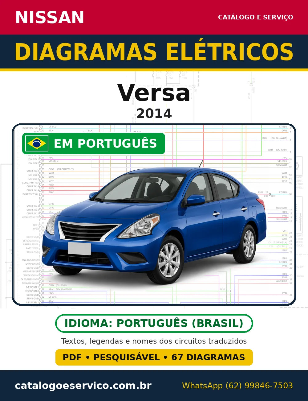 Capa do esquema elétrico Nissan Versa 2014 em PDF