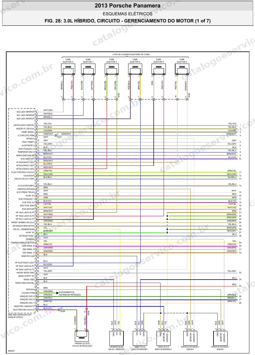 Diagrama elétrico Porsche Panamera 2013 — injeção eletrônica