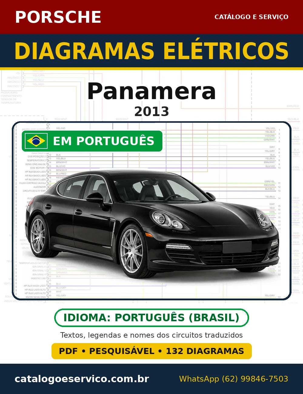 Capa do esquema elétrico Porsche Panamera 2013 em PDF