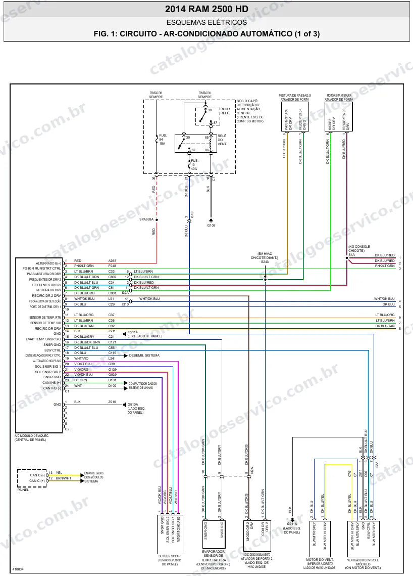 Diagrama elétrico RAM 2500 HD 2014 — ar-condicionado