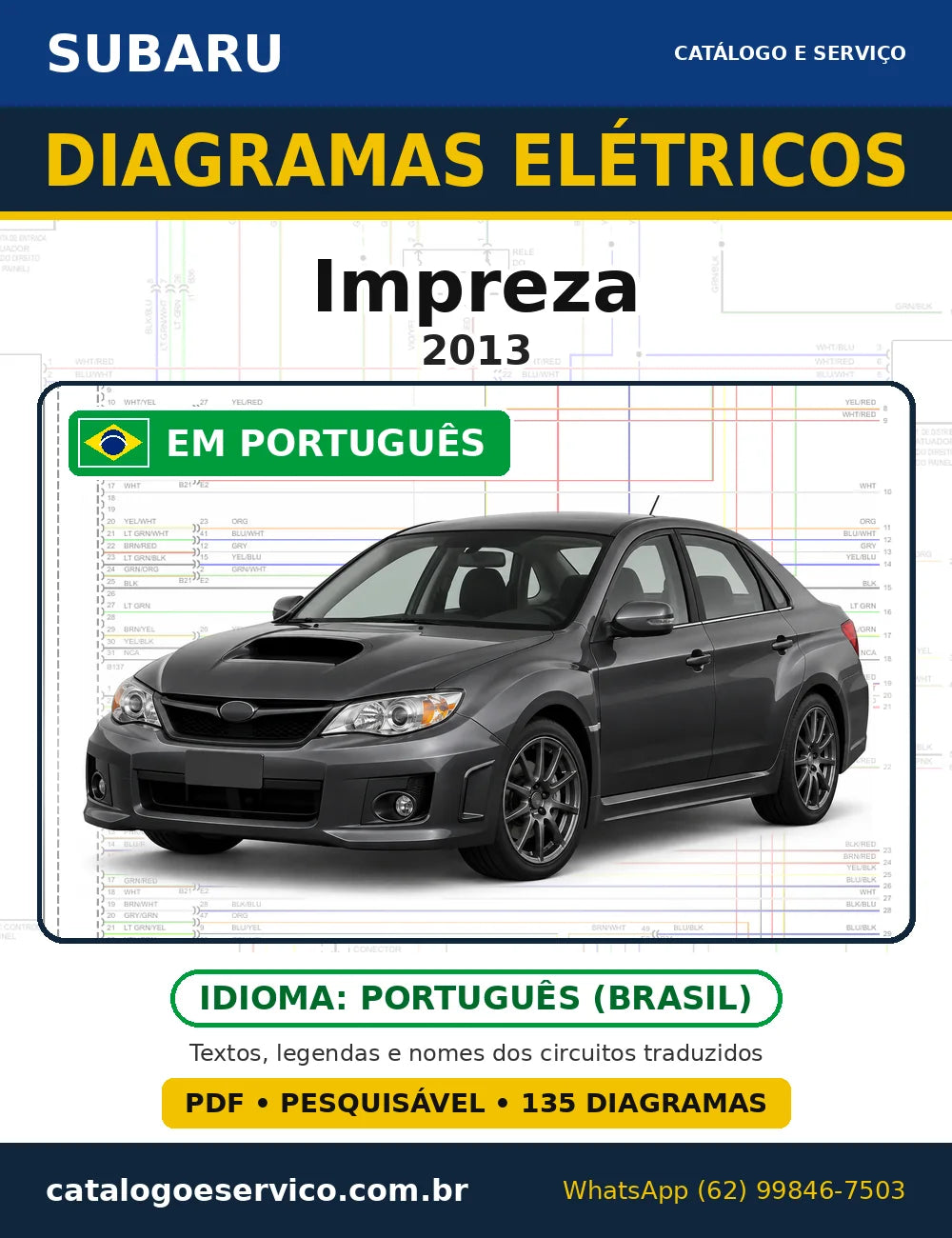 Capa do esquema elétrico Subaru Impreza 2013 em PDF