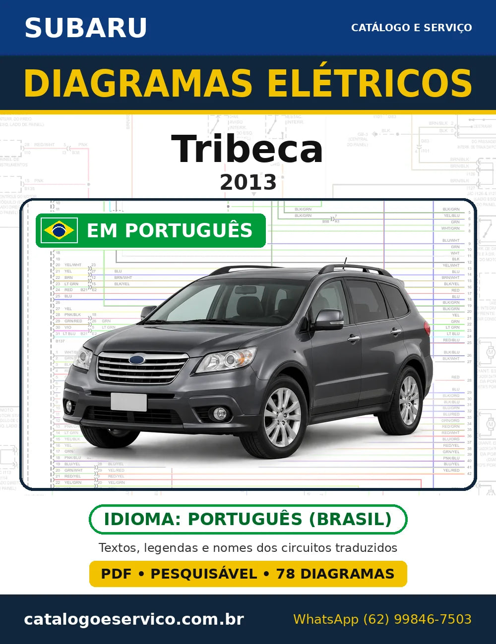 Capa do esquema elétrico Subaru Tribeca 2013 em PDF