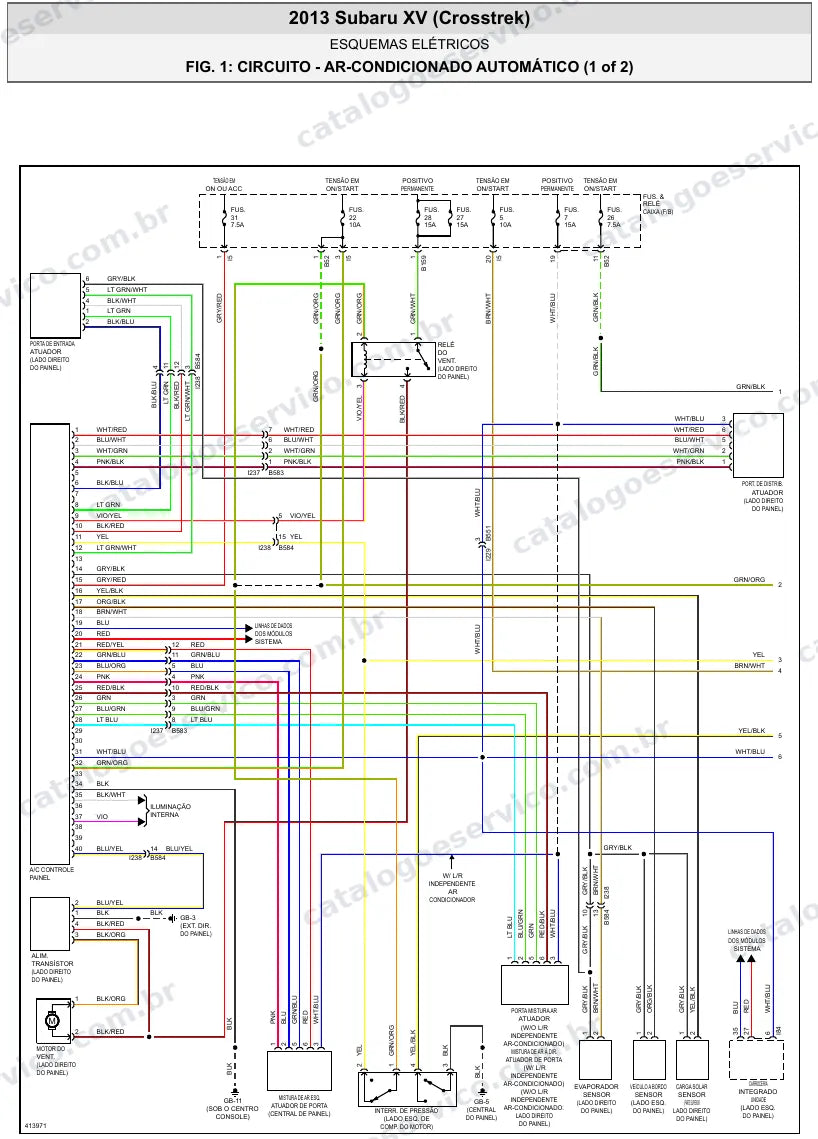 Diagrama elétrico Subaru XV 2013 — ar-condicionado