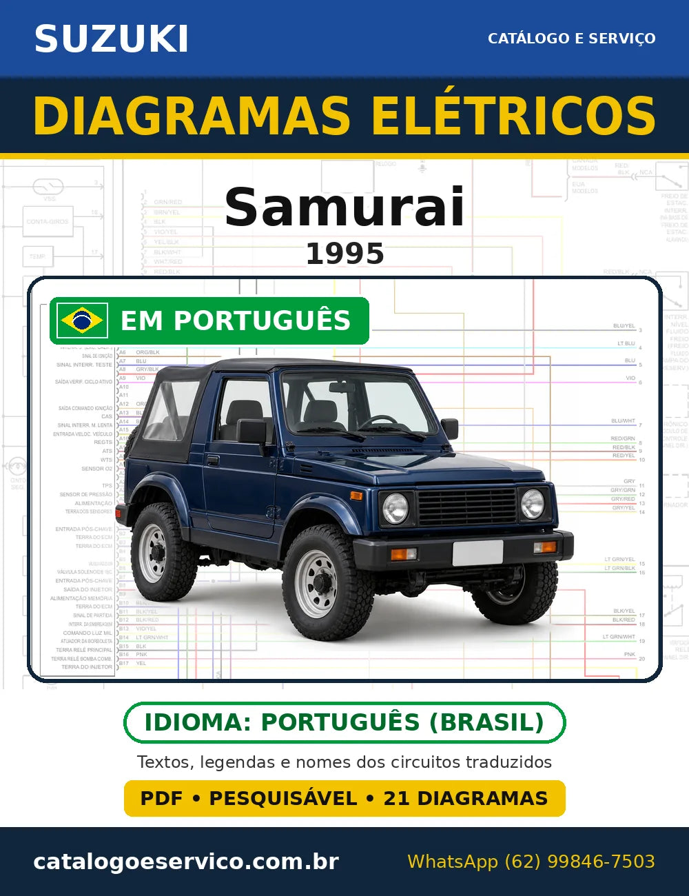 Capa do esquema elétrico Suzuki Samurai 1995 em PDF
