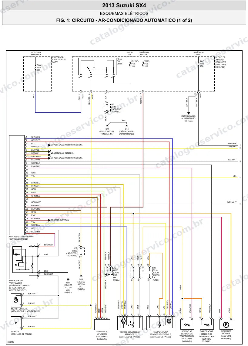Diagrama elétrico Suzuki SX4 2013 — ar-condicionado