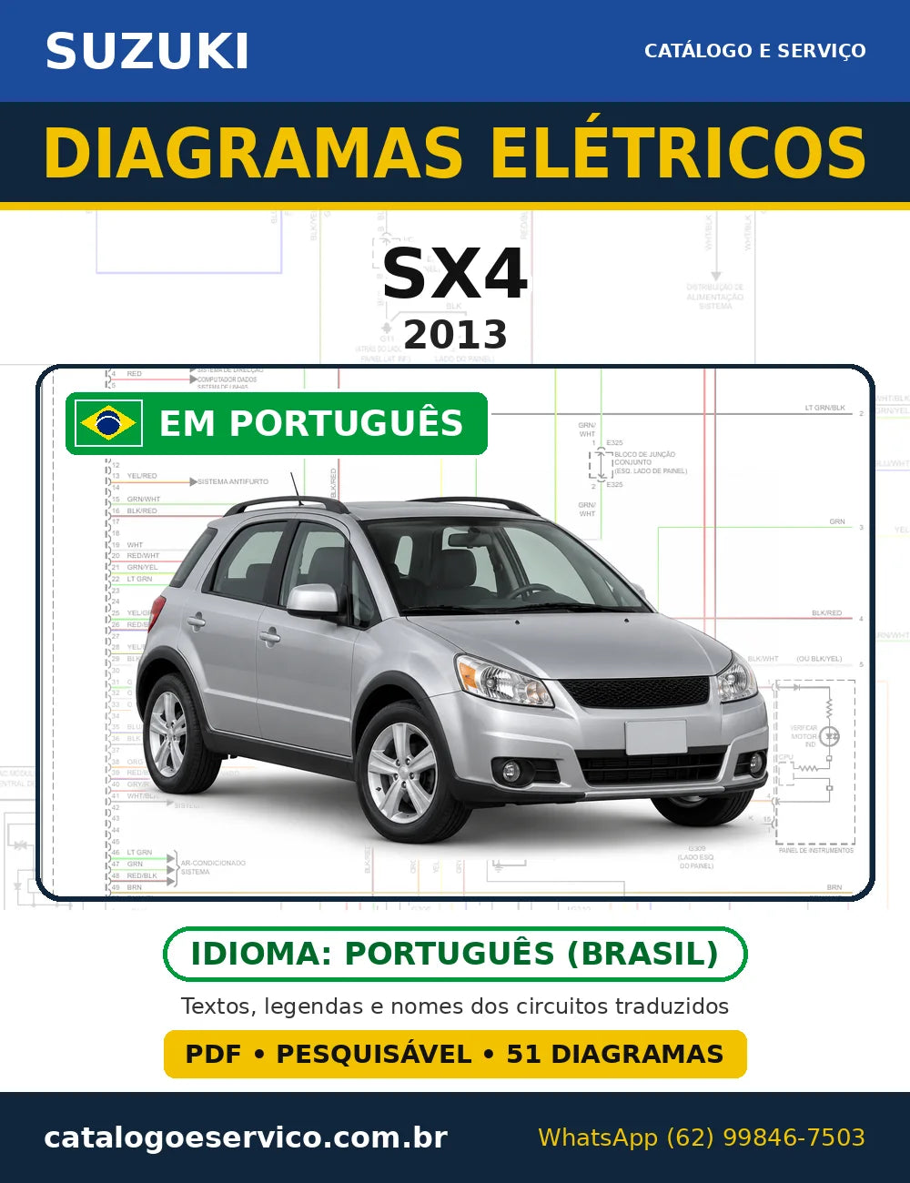 Capa do esquema elétrico Suzuki SX4 2013 em PDF
