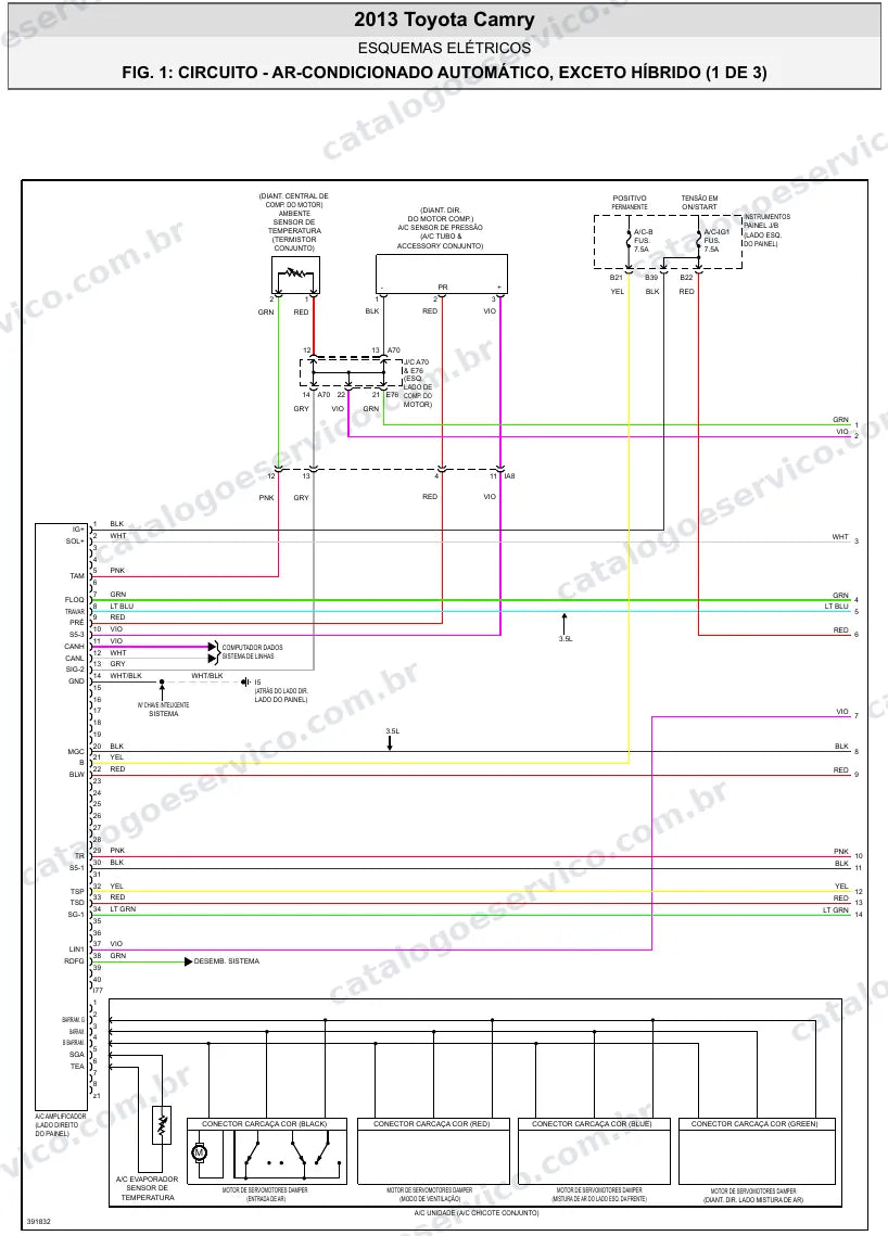 Diagrama elétrico Toyota Camry 2013 — ar-condicionado