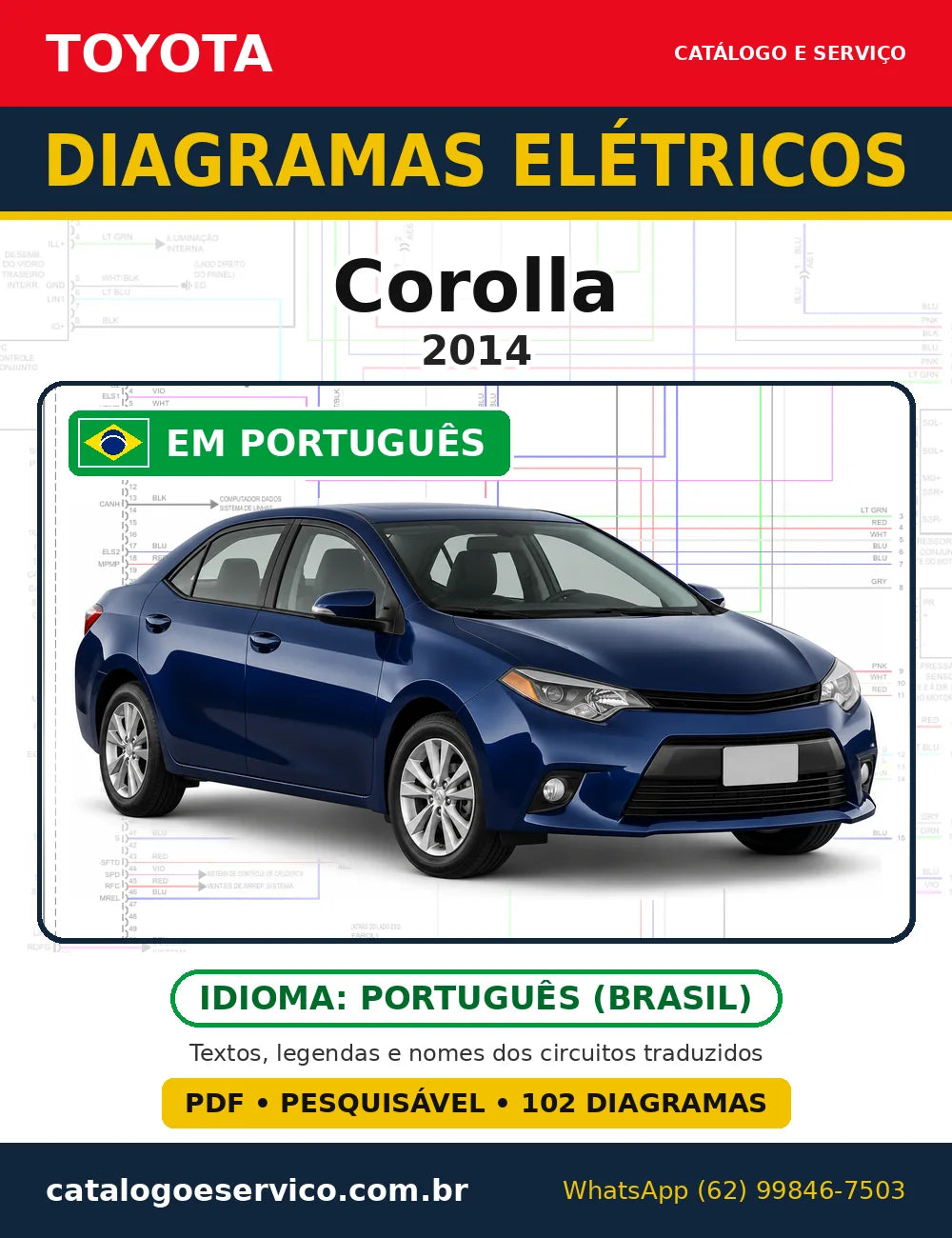 Capa do esquema elétrico Toyota Corolla 2014 em PDF