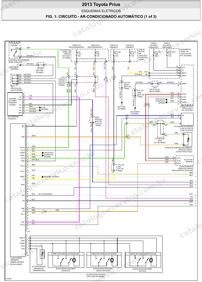 Diagrama elétrico Toyota Prius 2013 — ar-condicionado
