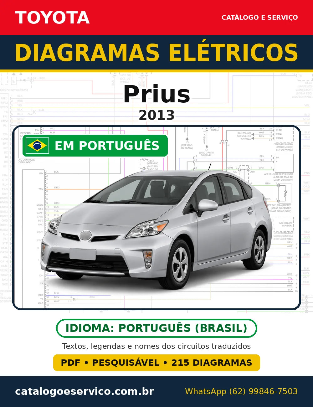Capa do esquema elétrico Toyota Prius 2013 em PDF