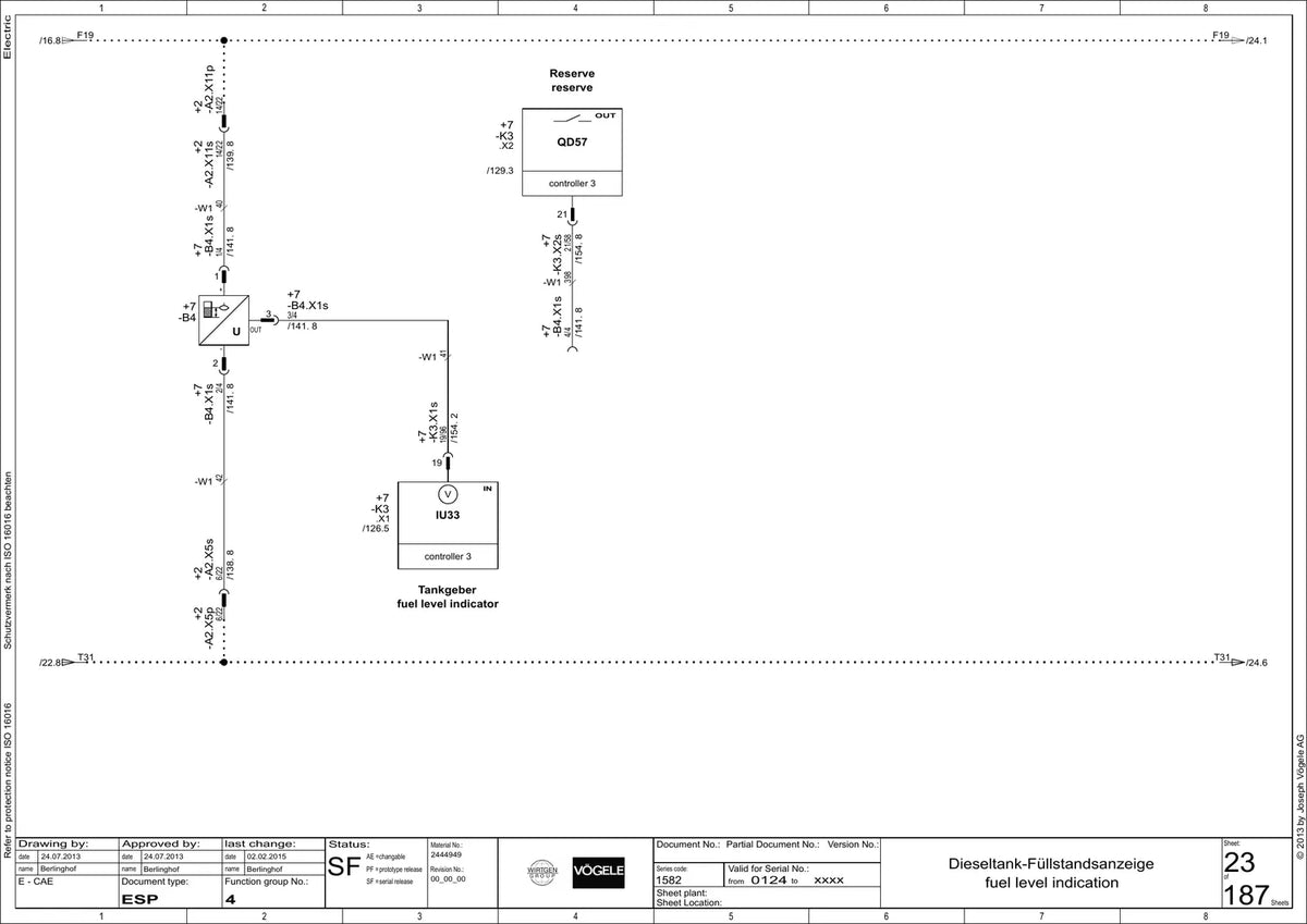 Esquema Elétrico Vögele SUPER 1600-3 e 1600-3i (15.82) — amostra 1 de página interna do documento