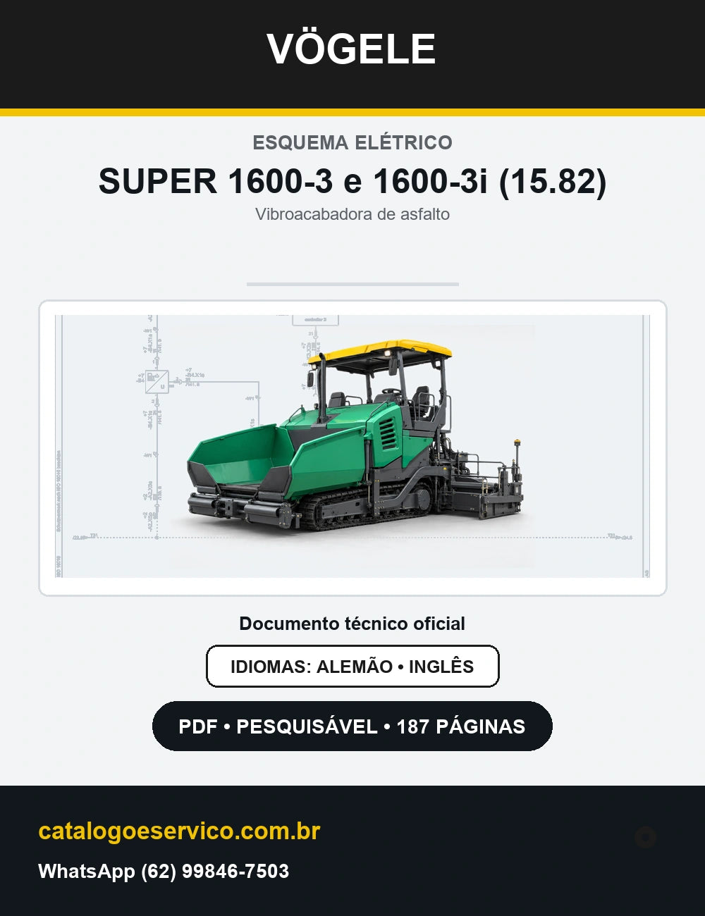 Esquema Elétrico Vögele SUPER 1600-3 e 1600-3i (15.82) — capa