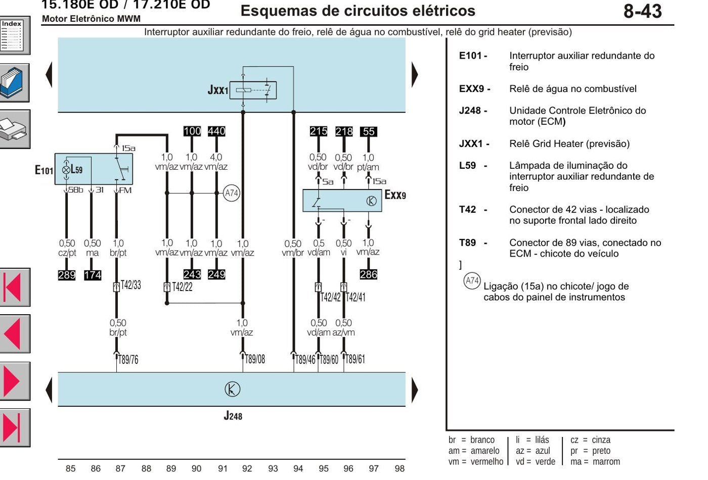 Esquema Elétrico Volkswagen 15.180E OD / 17.210E OD — VW 15.180E OD / 17.210E OD: os dois chassis - diagrama 1