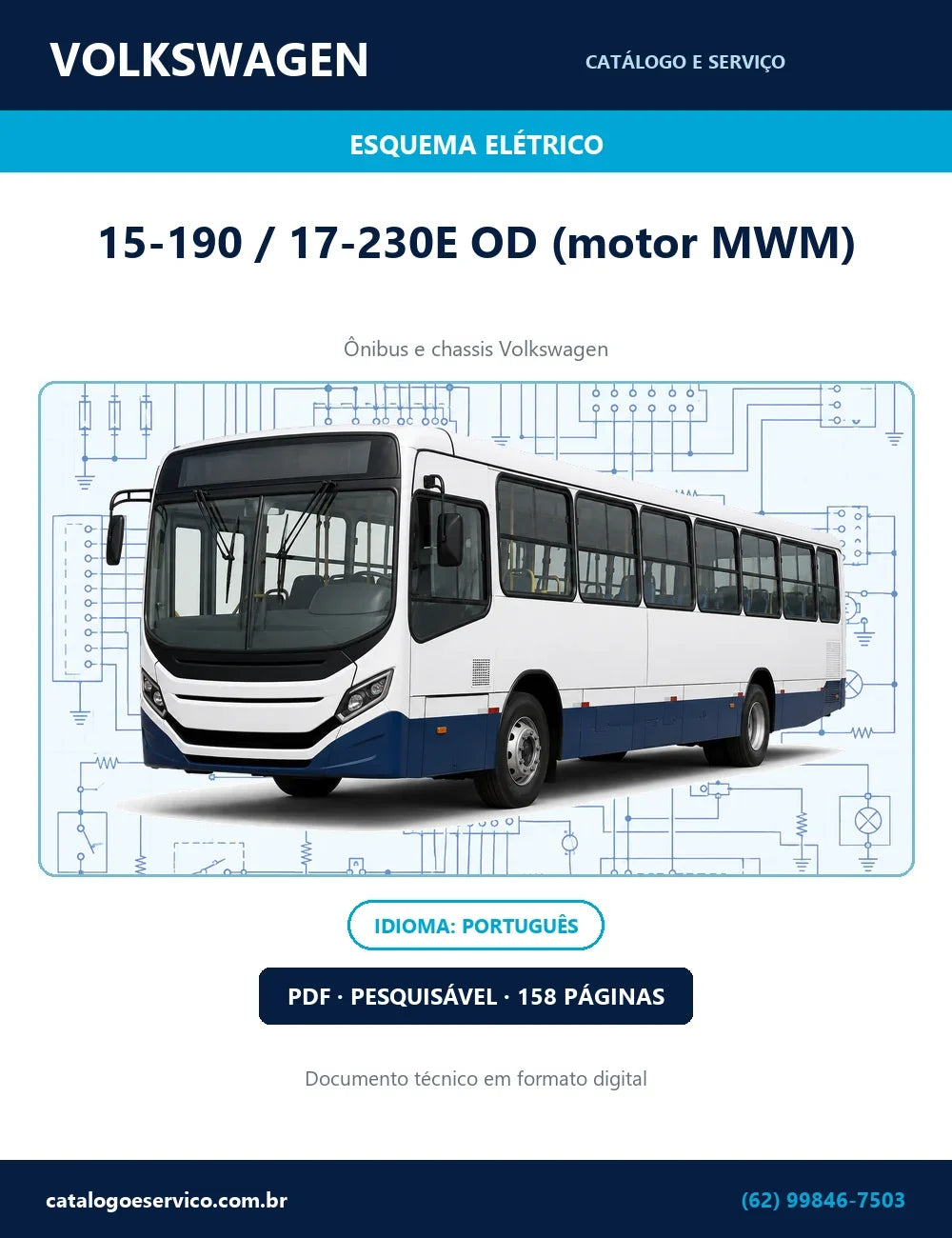 Capa do esquema elétrico Volkswagen 15-190/17-230E em PDF — 15-190 OD, 17-230E OD — motor MWM