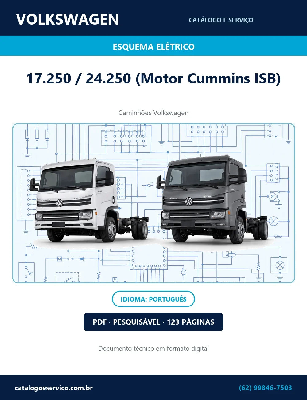 Capa do esquema elétrico Volkswagen CONSTELLATION em PDF — 17.250, 24.250 — motor Cummins ISB